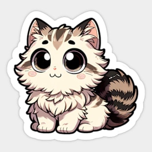 Charming Manga Cat Sticker Sticker
